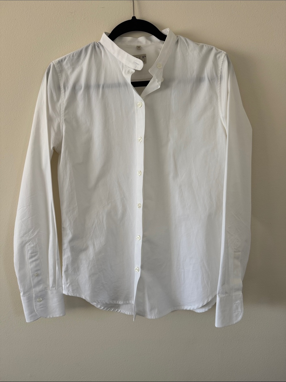 Pauw Amsterdam White Mandarin-Collar Button-Up Blouse Exceptional Cotton